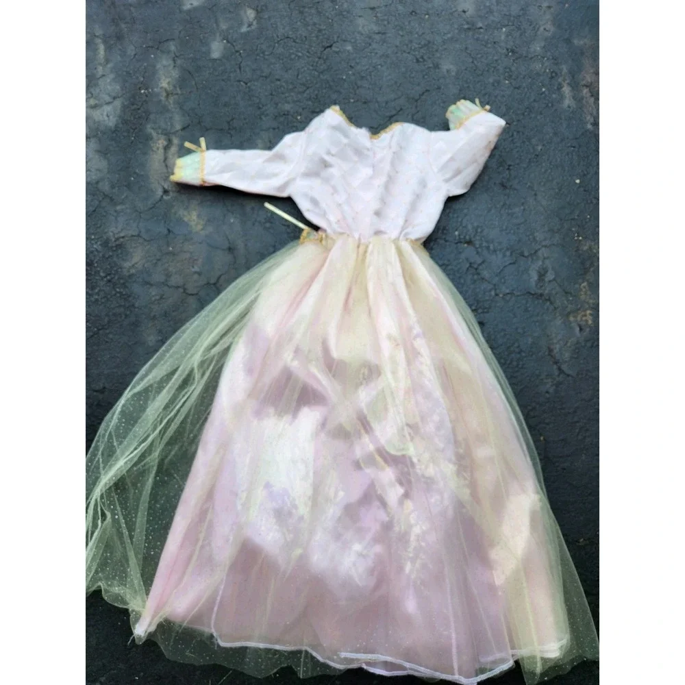 Vtg Princess And The Pauper Barbie Play Dress Costume Rubies Pink Girls Medium
